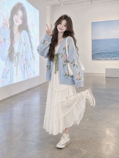 Playful Woman Poses in Bright Minimalist Art Gallery