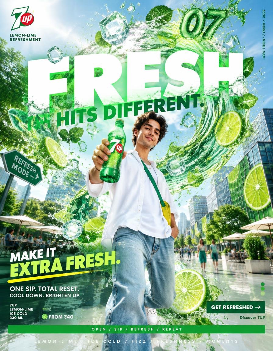 7UP Transforms Urban Heat into a Surreal Wave of Refreshing Energy