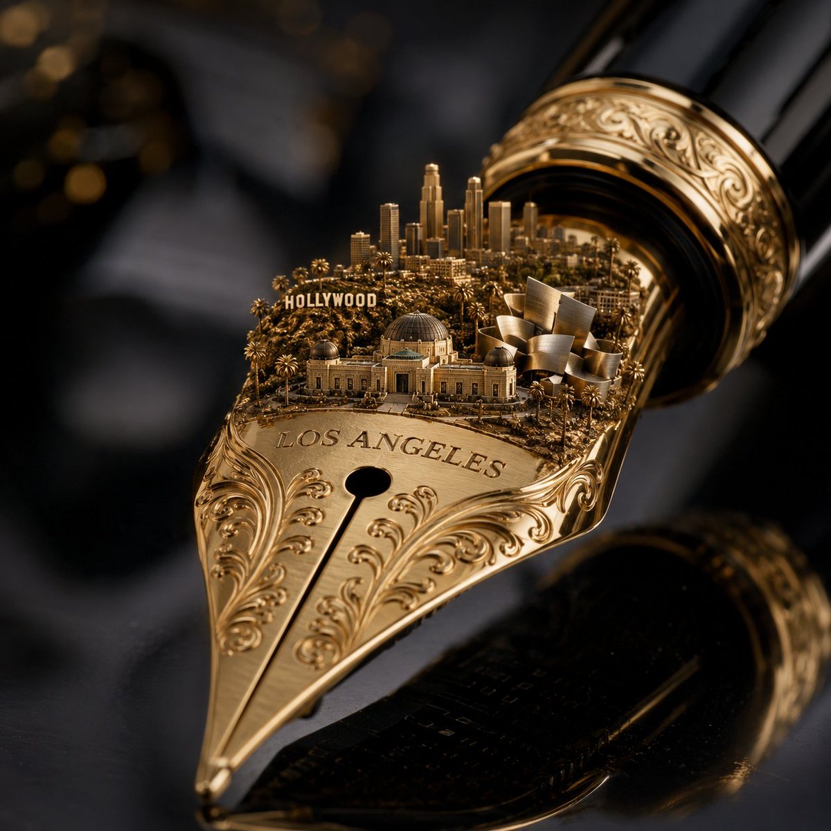 Luxury Meets Landscape: A Pen Nib Cityscape