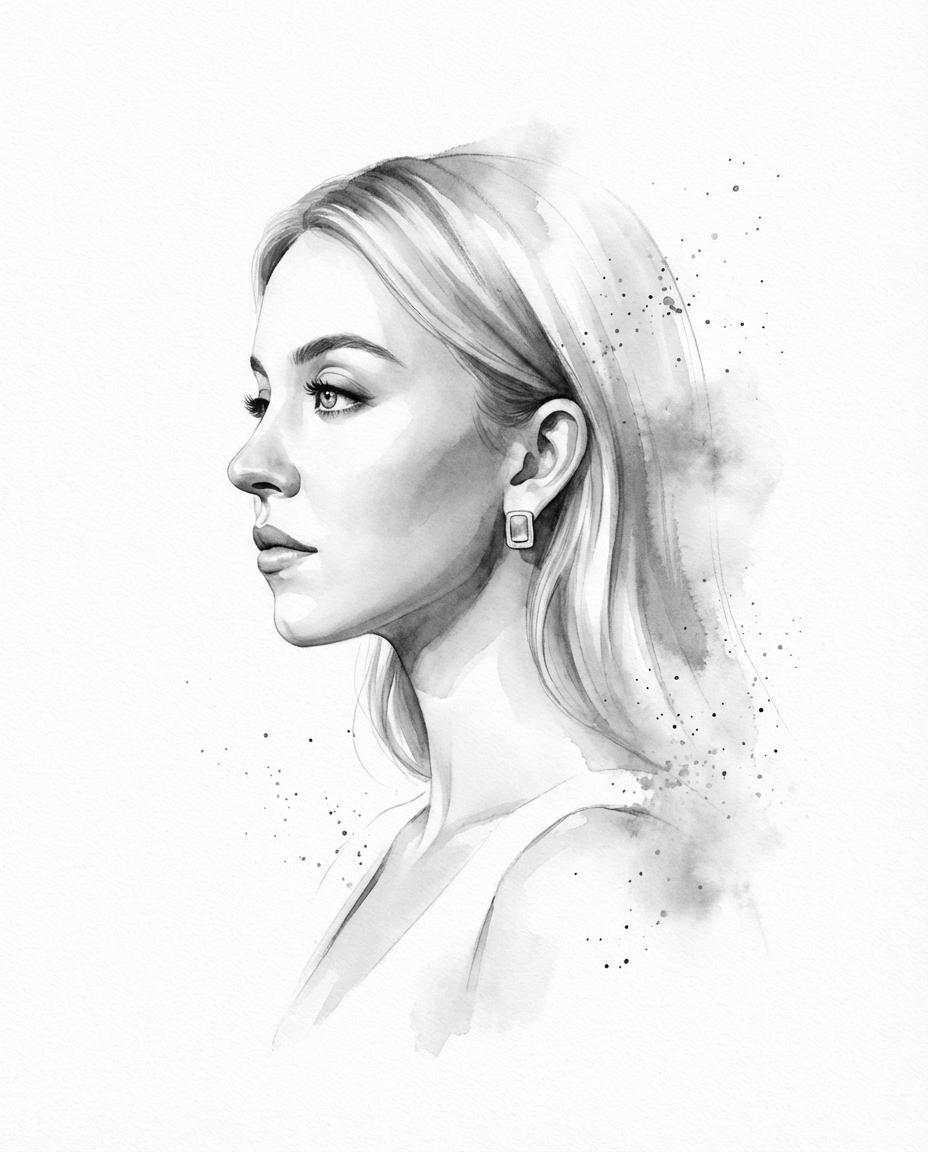 Monochrome Mastery: A Refined Ink Portrait