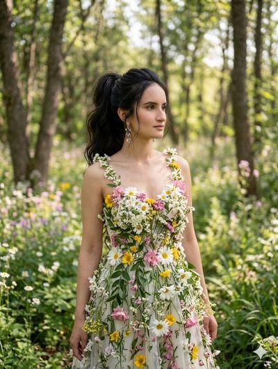 Floral Harmony in a Sunlit Forest