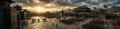 Epic 4:1 Panoramic Shot of Qin King's Palace