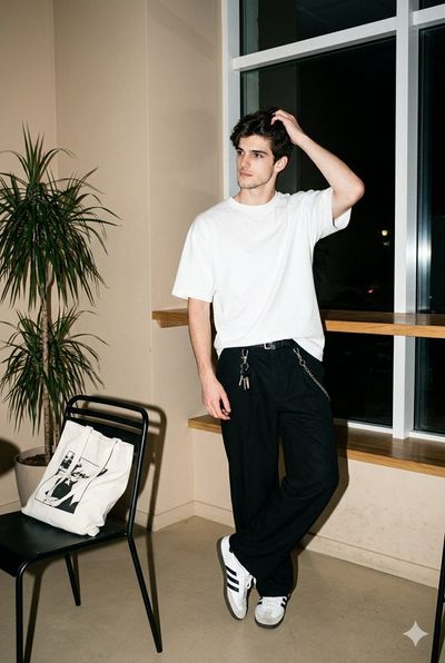 City Café Elegance: Photorealistic Street Style Shoot
