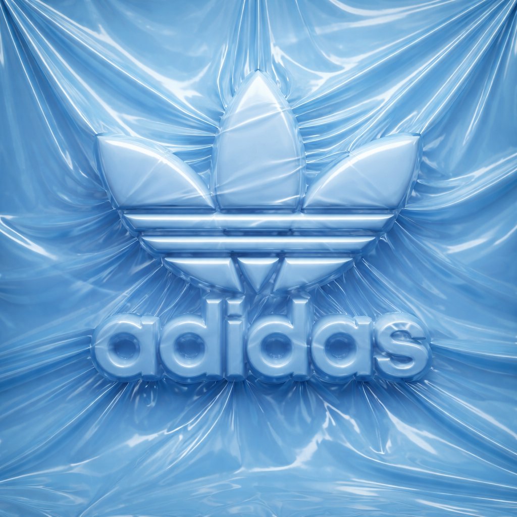 Monochrome Adidas Logo Enclosed in Taut Plastic Film