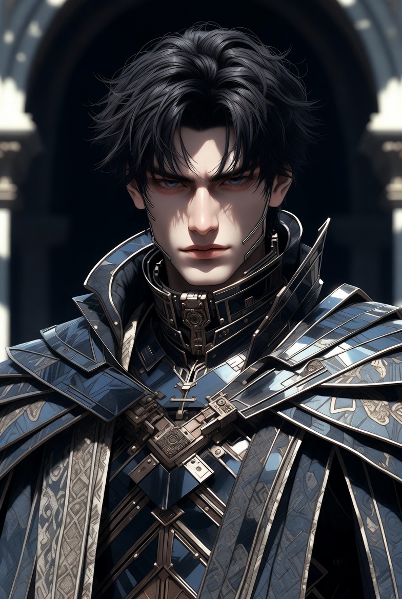 Obsidian Warrior: Renaissance Meets Punk in Mechanical Elegance