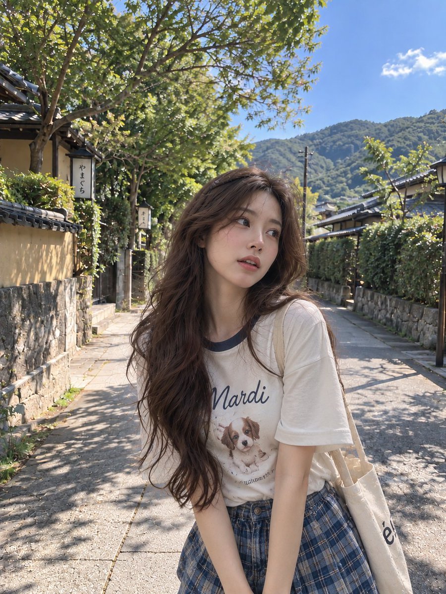 Candid summer afternoon on a tranquil Japanese tree-lined path