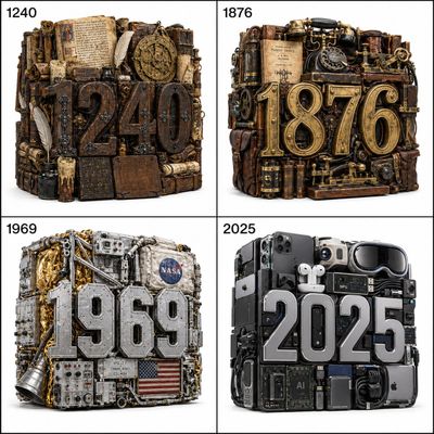 Historical Time Capsules in 2x2 Grid