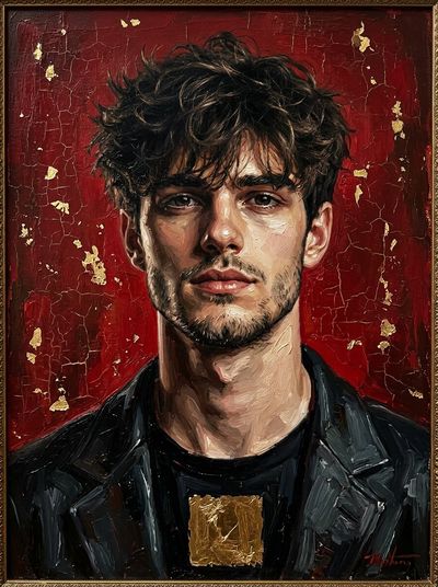 Baroque Portrait of a Young Man with Rich Textured Oil Detailing