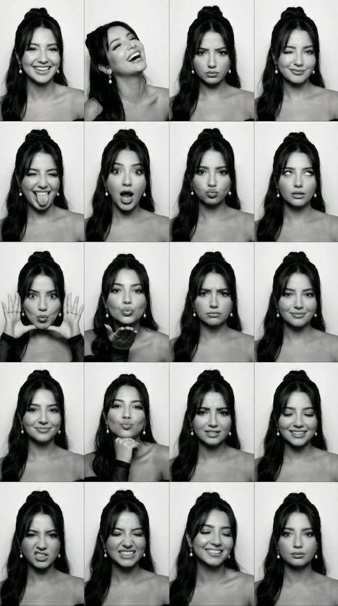 16 Expressions in a Photobooth