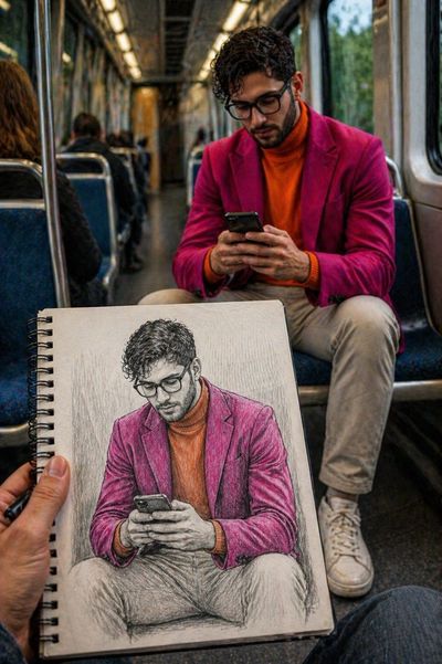Real and Rendered: A Subway Sketch in Motion