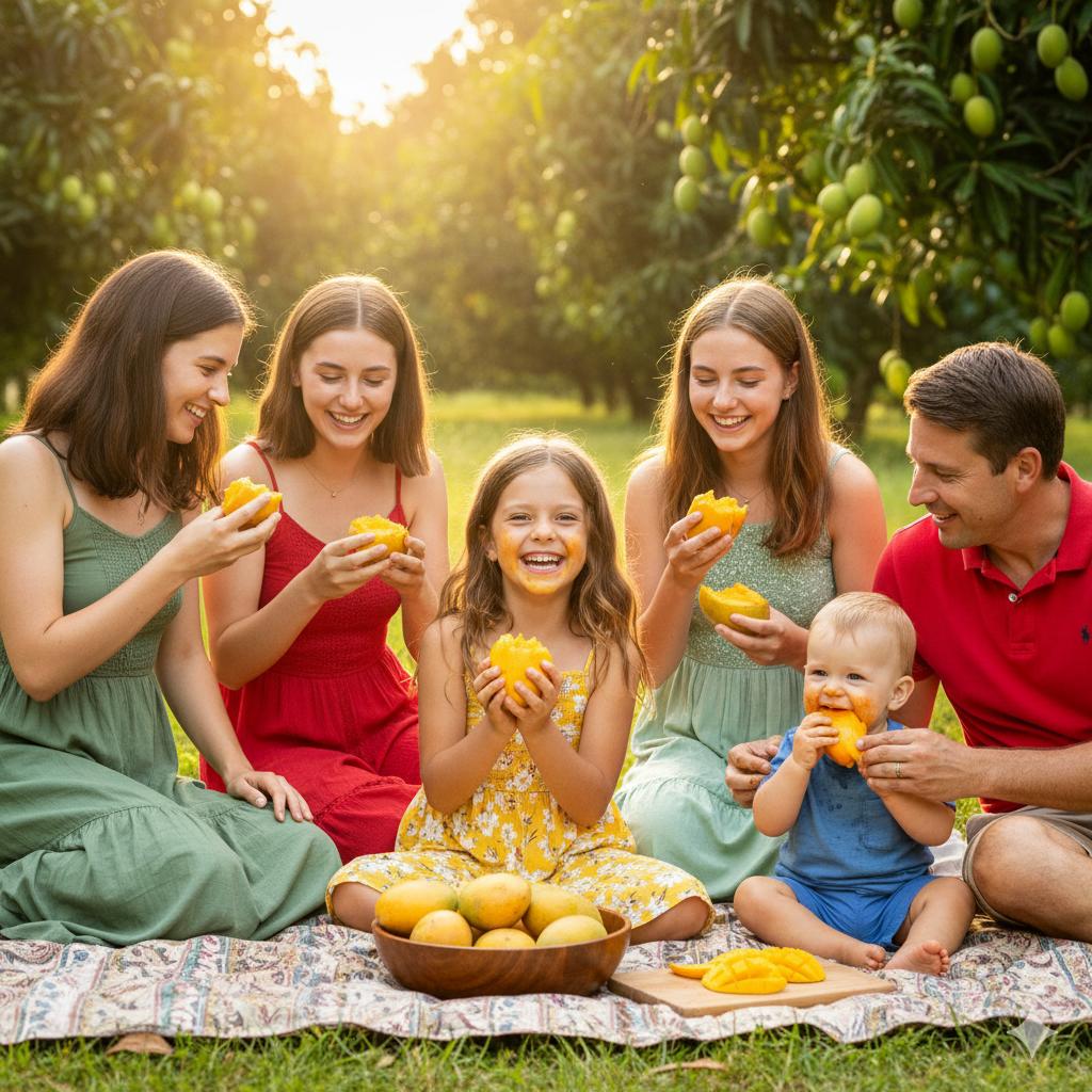 Sunlit Summer Joy: A Family Mango Feast