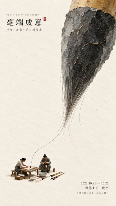 Crafting a Modern Oriental Poster with Natural Textures and Colors