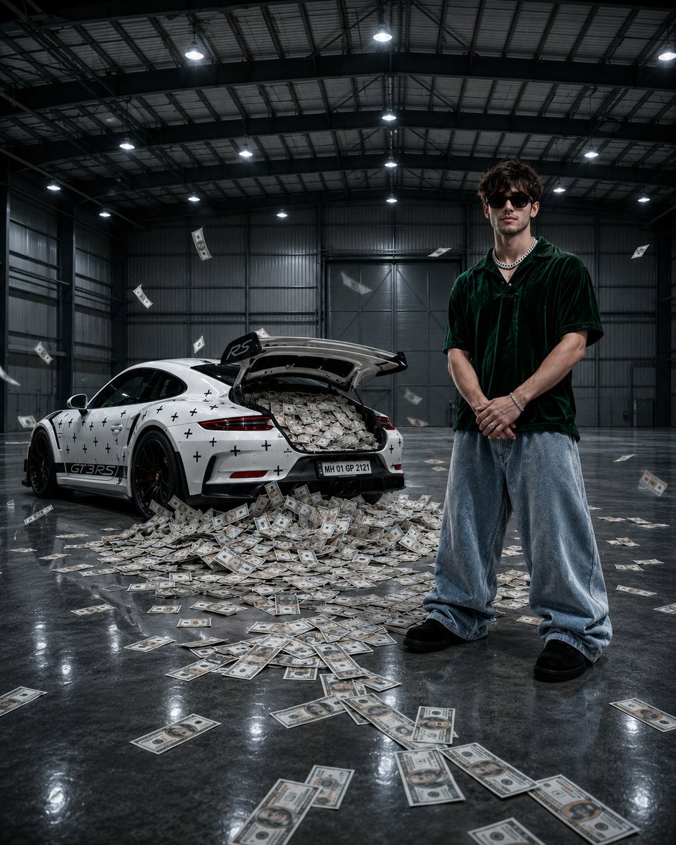 The Essence of Luxury: A Stylish Encounter in an Aircraft Hangar
