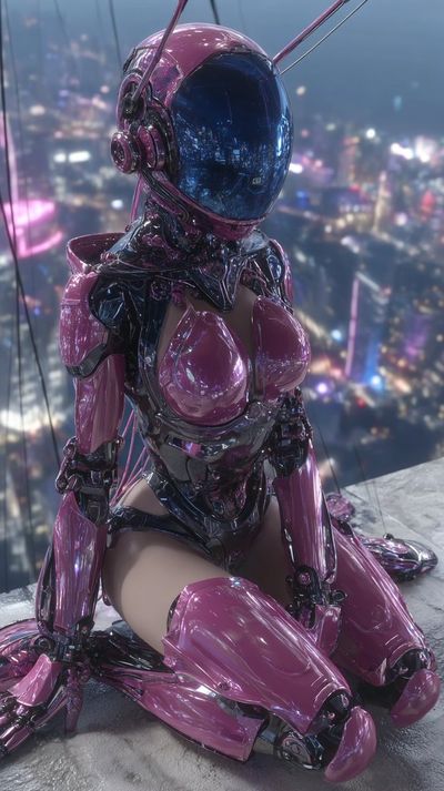 Futuristic Lobster Warrior on a Skyscraper