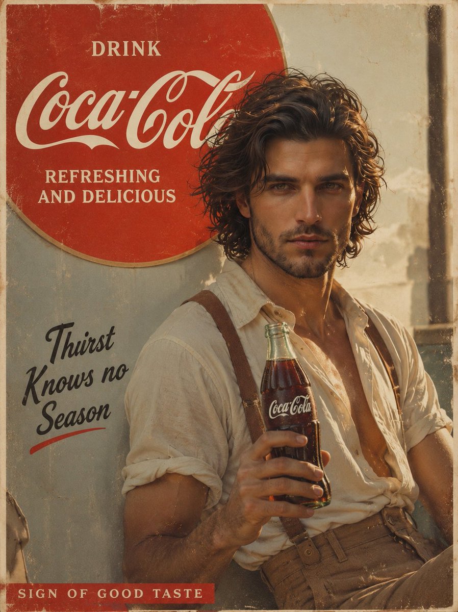 Vintage Coca Cola Ad Redefined with 1940s Americana Charm