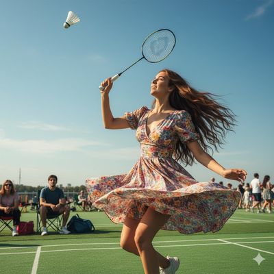 Fierce Focus: A Badminton Dream Under the Sun