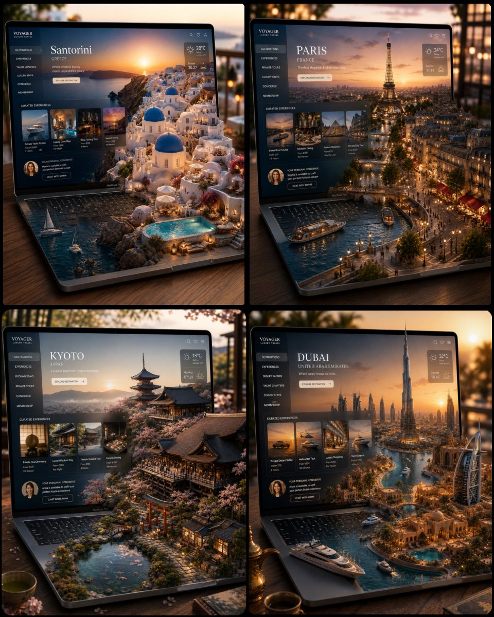 A miniature luxury world emerges from an open MacBook Pro