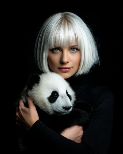 Icy Elegance Meets Fluffy Innocence