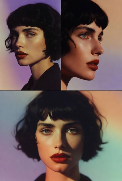 Glamour in Triptych: A High-Fashion Portrait Collage