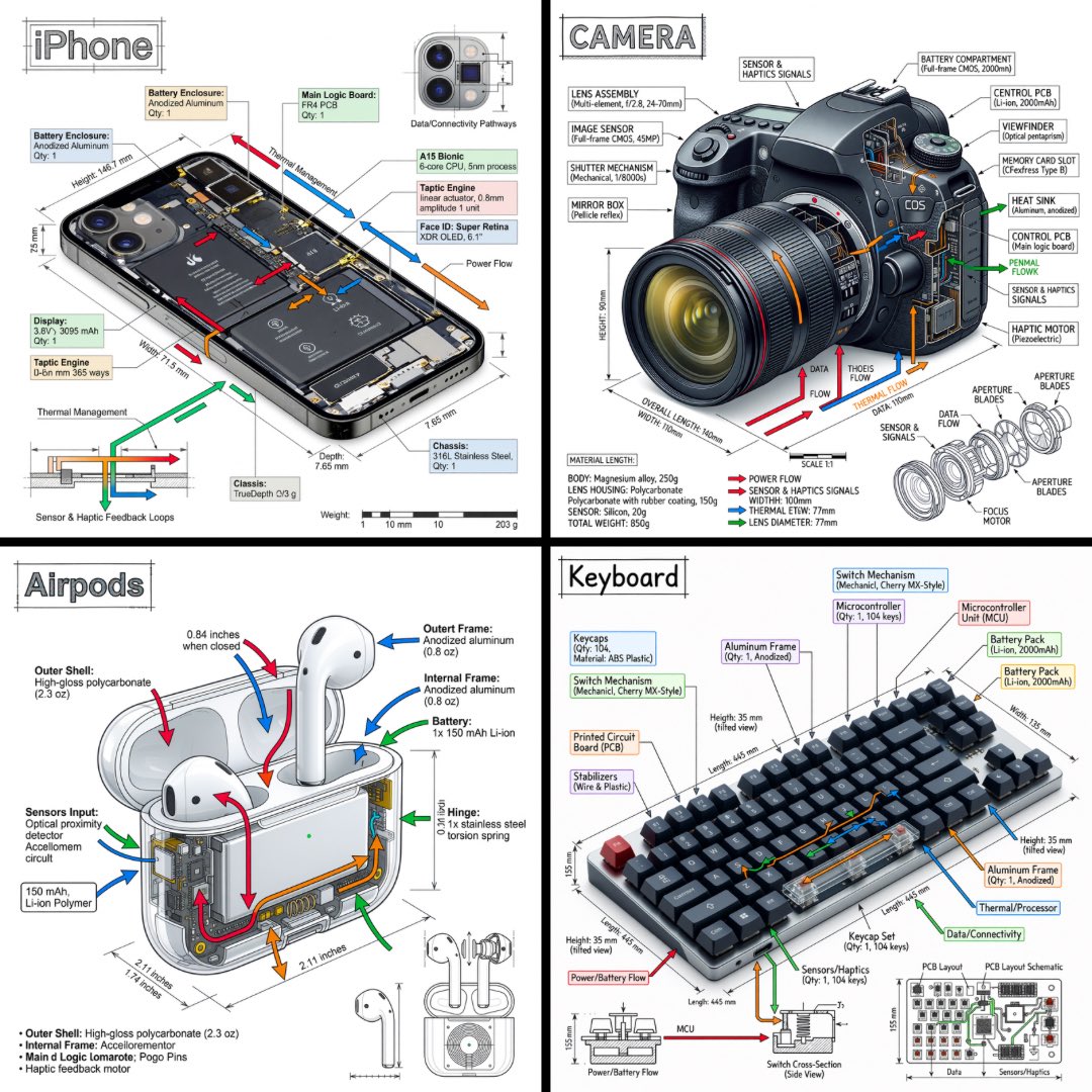 Detailed 3D Infographic for Technical Devices