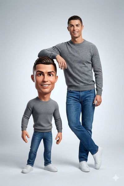 Dual Realities: Hyper-Realistic Portrait Meets Playful 3D Caricature