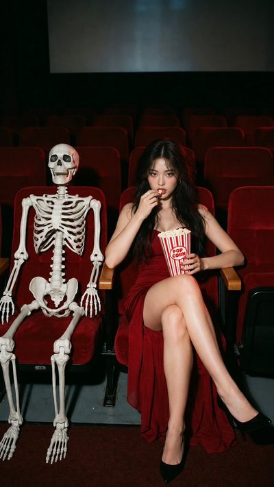 Cinematic Halloween Fashion: A Haunted Theater Editorial Shoot
