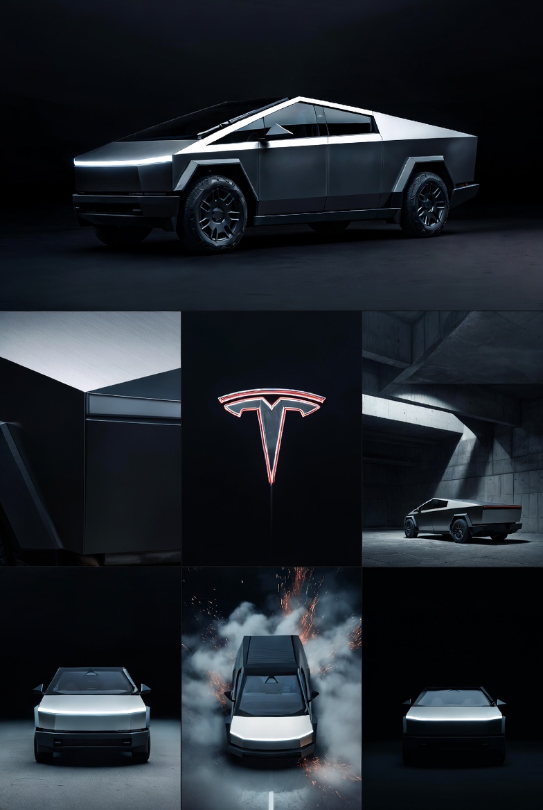 Brutalist Tesla Cybertruck: Cold Steel Meets High-Tech Precision