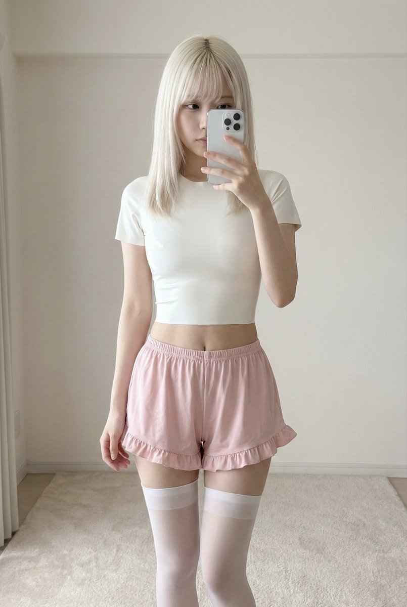 Chic Moments: A Mirror Selfie in Pastel Dreams