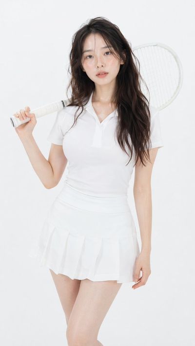 Minimalist High-Fashion Tennis Portrait