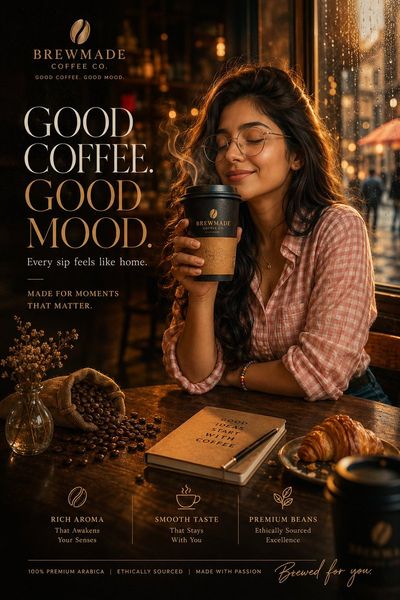 Golden-Hour Comfort in a Rainy Café