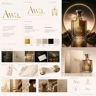 AWA perfume bottle glows with golden light in luxury campaign