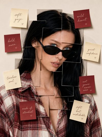 Fragmented Elegance: Editorial Portrait in Layered Squares
