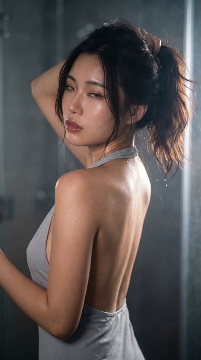Seductive High-Ponytail in Cinematic Light