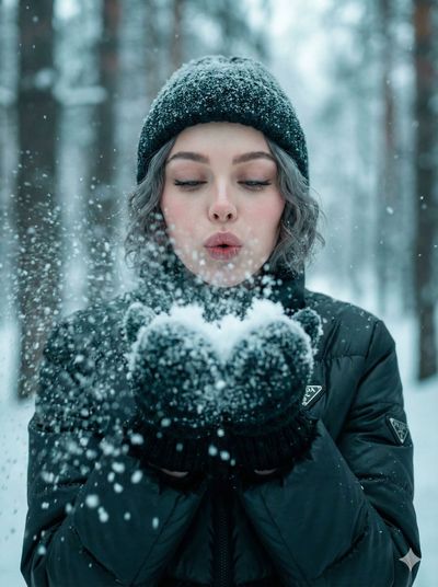 Snowy Whispers: A Winter Moment Captured