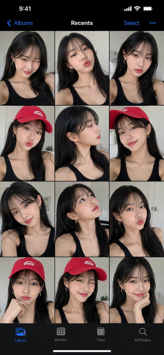 Asian woman with black hair poses in soft daylight selfie collage