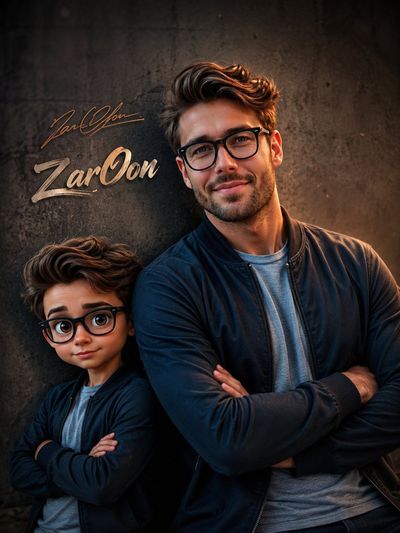 Dual Perspectives: A Boy and His Miniature Self