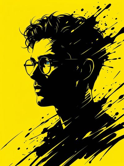 Bold Contrast: A Portrait in Black & Yellow