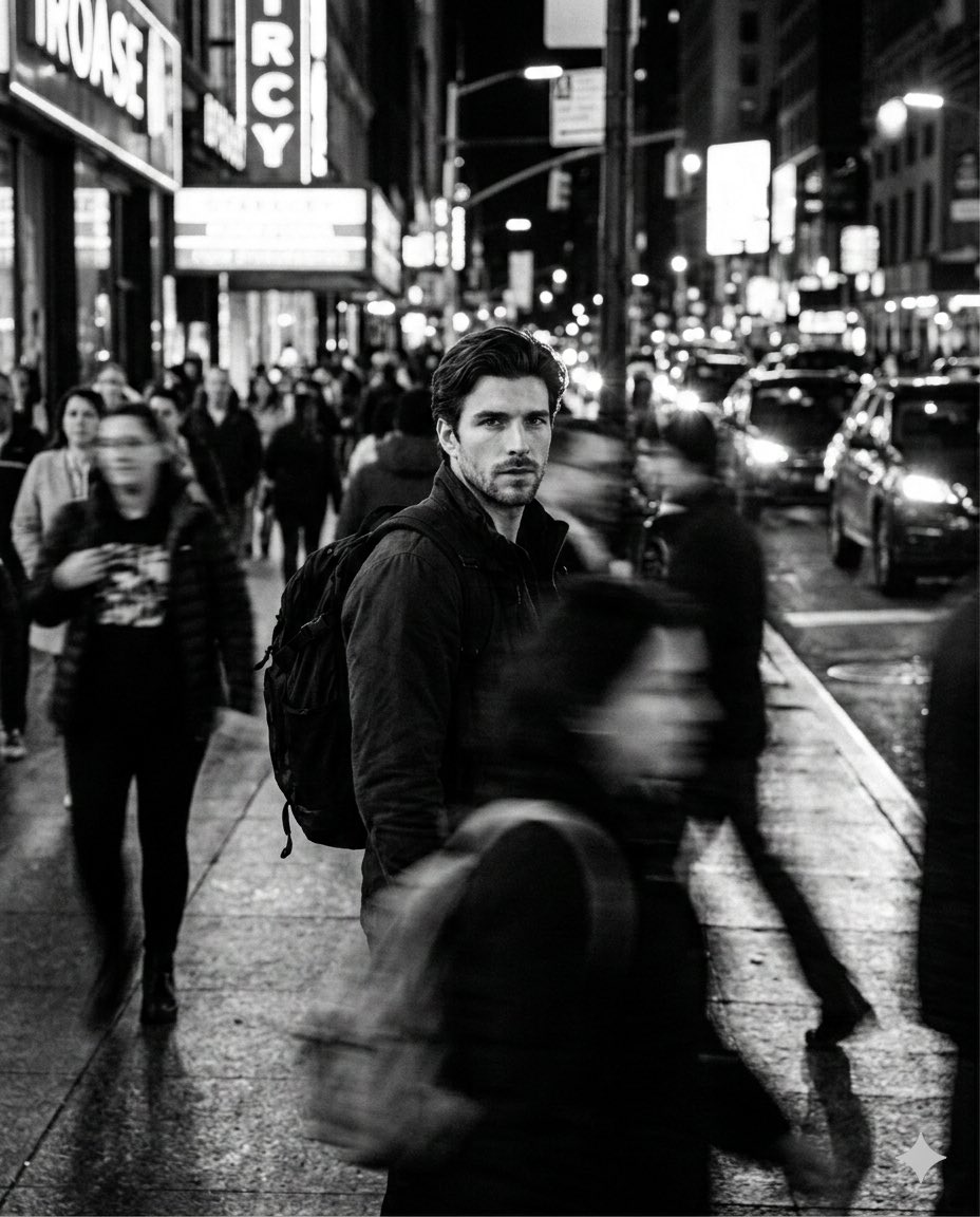 Frozen in the Chaos of the City Night