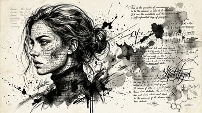 Intense Portrait: Ink-Wash and Charcoal Fusion