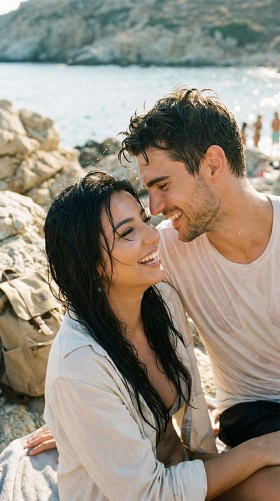 Sunlit Laughter on the Aegean Shore