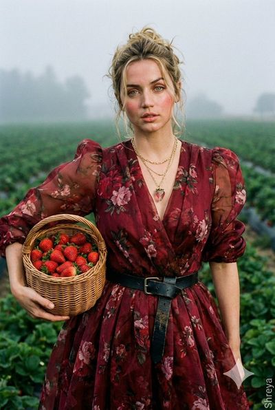 Strawberry Fields in High Fashion: A Cinematic Harvest Look