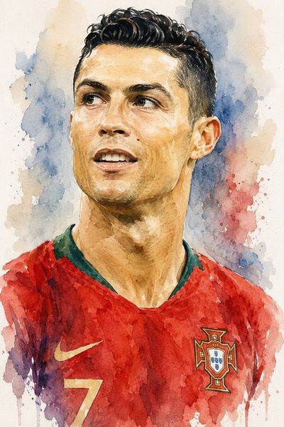 Two football legends face off in vibrant watercolor splendor