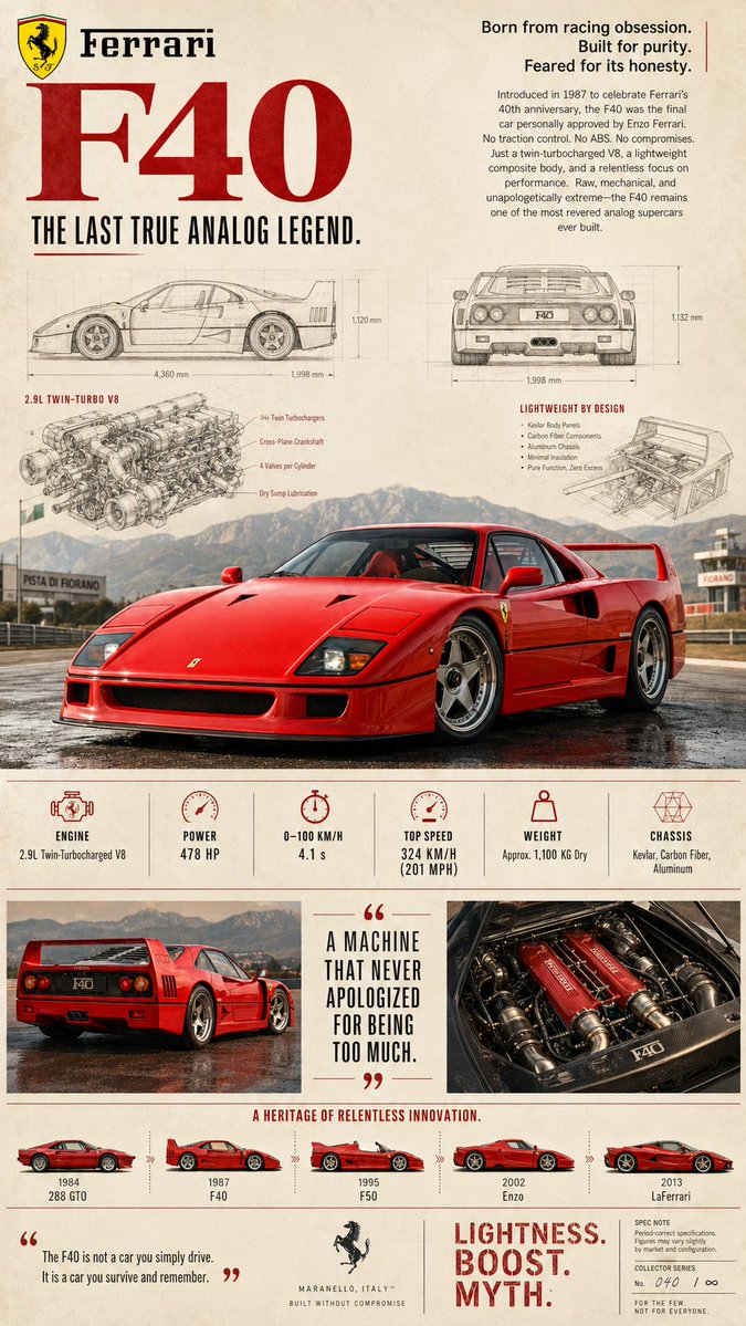 Ferrari F40: The Last True Analog Legend