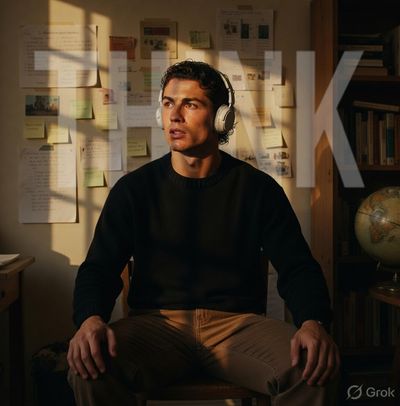 Contemplative Moment in Warm Study Light
