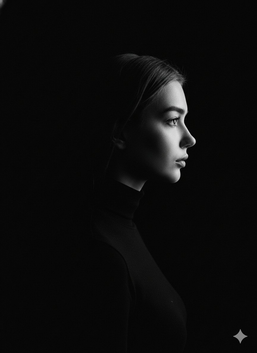 Enigmatic Silhouette: A Monochrome Exploration of Identity