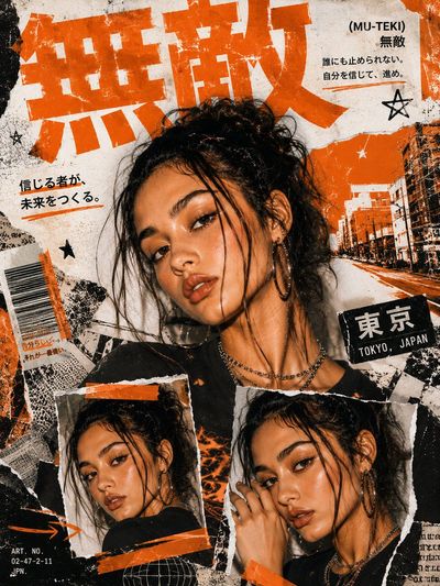 Edgy Elegance: Y2K Japanese Street Fashion Collage