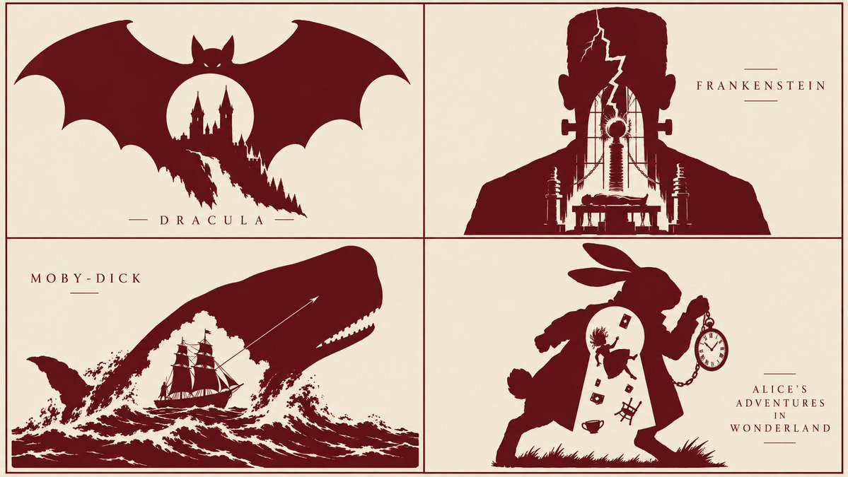 Oxblood Bat Silhouette Hides Castle Dracula in Negative Space