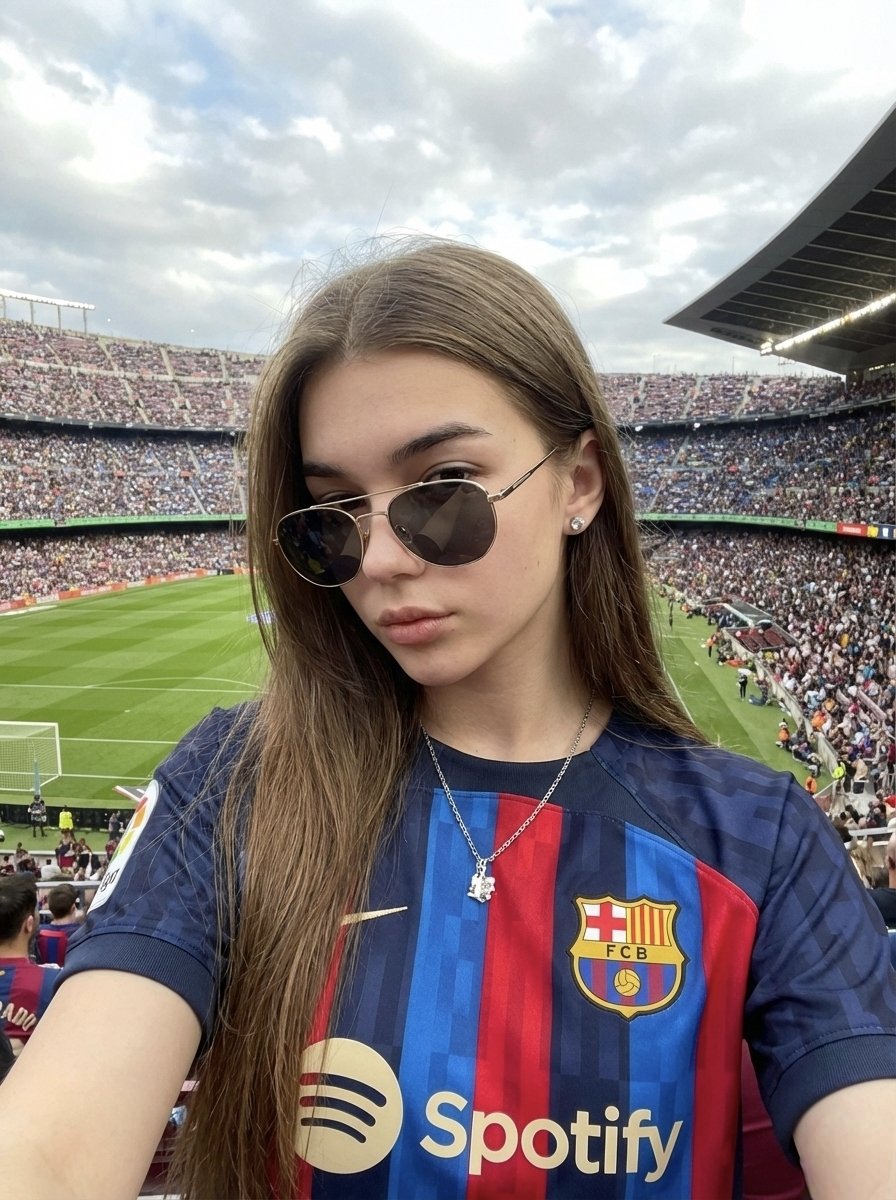 Pride in the Stands: A Barcelona Fan's Selfie