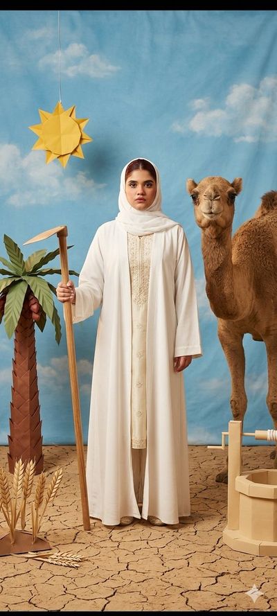 Harmony in Contrast: A Portrait of Tradition and Surrealism