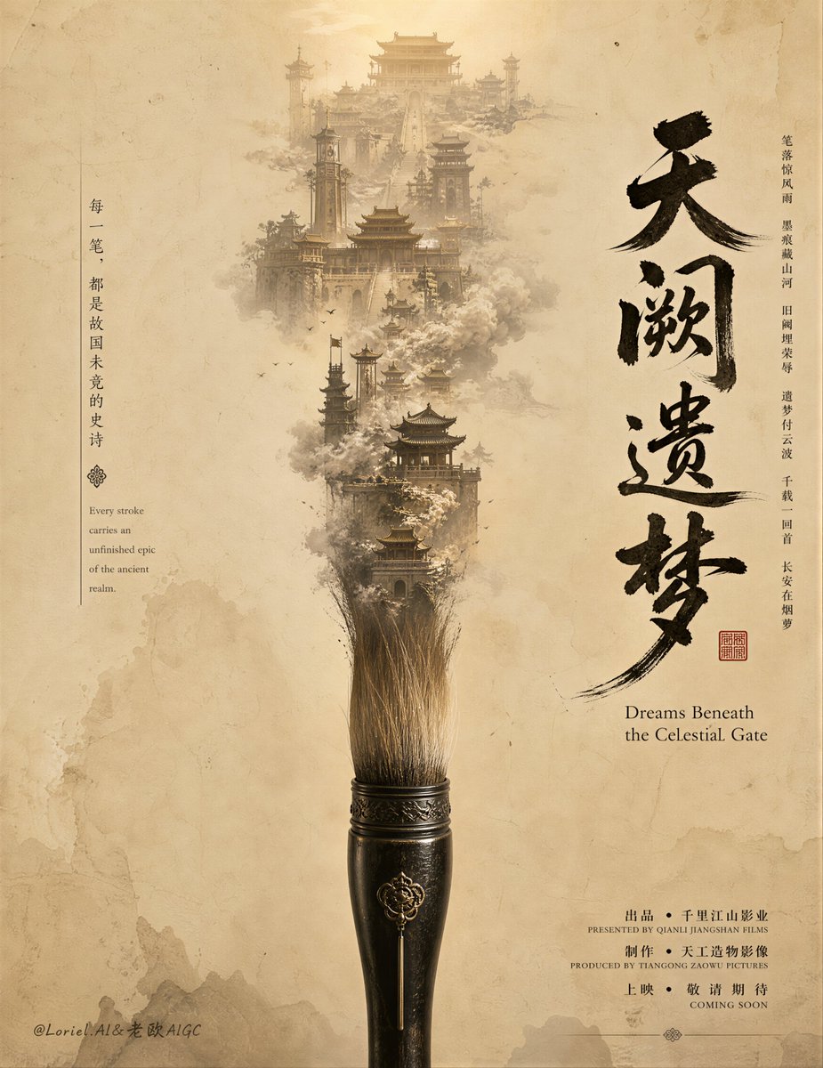 Ancient scroll unfurls into a desert empire beneath a golden sky.